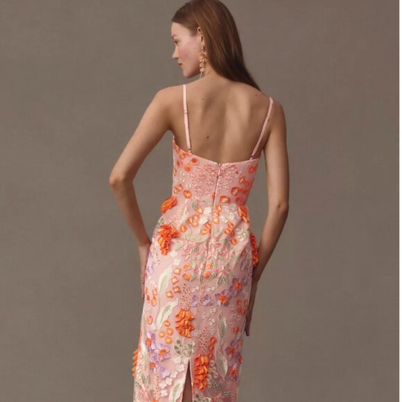 HELSI Gemma Floral Embroidered Midi Dress - Orange and Pink. NWT. - Picture 4 of 13